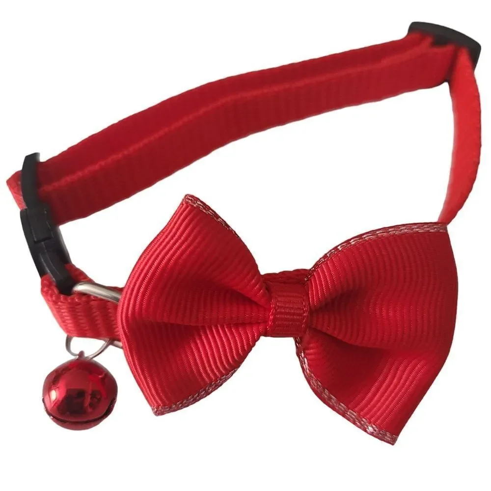 Breakaway Red Cat Collar with Bow And Bell NEW